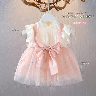 Girls' Summer Dress Children's College Style Children's 2025 New Western Style Summer Dress Infant Princess Dress